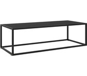 vidaXL Mesa de centro con vidrio templado 120x50x35 cm Transparente, Negro, Blanco Mesita de Salón o Comedor o Auxiliar Mesa de Café Meuble Salón