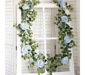 180cm Silk Rose Artificial Flowers Eucalyptus Leaves Vines Home Christmas Plants Floral Decor Wedding Arch Table Garden Arrange