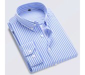 M-5XL 2023 Autumn New Men's Striped Shirt Solid Casual Long Sleeve Slim Fit Korean Edition Business Formal Laydown Shirt
