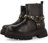 Botines Gioseppo Saraby Negros de Piel Tipo Chelsea con Detalle de Tachuelas para Niña y Niño