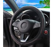 1 3D stereo woven leather comfort automotive supplies steering wheel cover without inner ring fits 14.5-15 inches