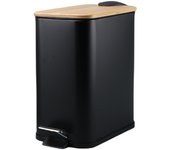 Bote de basura con Escalón de 5 L/1,3 galones con tapa de Cierres, Bote de basura Pequeño para baño con Cube(29*13,5*27cm)