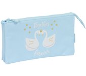 Portatodo Triple Glow Lab Cisnes Azul claro 22 x 12 x 3 cm