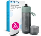BRITA Botella Filtrante, Modelo Active 2 Filtros MicroDisc  Filtrado de Agua  600 ml  Reutilizable, Sin BPA, Apta Lavavajillas