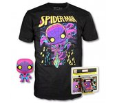 Pop & tee marvel spiderman black light funko + camiseta talla xl