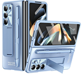Plating Hinge with Pen 360 Full Screen Protector AG Matte Case for Samsung Galaxy Z Fold 6 5 4 3 5G Shockproof Kickstand Cover
