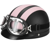 Motorcycle Helmet Men And Women Classic Leather Vintage Open Face Half Helmet Motor Scooter Electric Scooter Helmet Goggles New