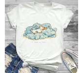 Lovely Style Pet Print T-Shirt Crew Neck Casual Short Sleeve T-Shirt Spring Summer Women's Clothing Fashion Simple Short Sleeve