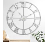 Relojes de pared grandes de 24 pulgadas para decoración de sala de estar, relojes de pared silenciosos que no hacen tictac, funciona con pilas, reloj de pared interior analógico decorativo de metal para cocina, dormitorio, decoración de oficina, manecilla