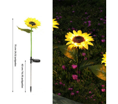 LED Solar Sunflower Outdoor Lawn Light IP65 Waterproof Pathway Yard Wedding Holiday Garden Decoration Solar Flowers Lamp