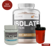 ¡Pack Ahorro! ISOLATE 1800g + Creatina 300g + Shaker (regalo) - Natural Protein│MUSCLECULT│Más músculos