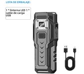 Super Bright LED Flashlight Rechargeable Torch Portable Work Light Outdoor Camping Light with High Brightness COB Side Light