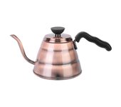 Cafetera de acero inoxidable de 1000 ml con pico largo y tetera para uso en cafeterías domésticas, color bronce