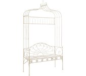 vidaXL Banco de jardín metal blanco envejecido 122 cm