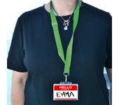 Cordón Plano de Cuello para Tarjetas de Identificación en Bolsa con 5 Ud. Redondas de 90 cm. con colgador metálico y sistema Break Away de seguridad, gran resistencia y calidad by office box.