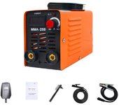 Máquina de soldadura portátil MMA-250, soldador eléctrico de arco inversor, corriente ajustable, compacta, con caja de almacenamiento de herramientas