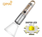 Nueva linterna láser blanca de luz potente P50 para acampar al aire libre, multifunción, con gancho, luz LED de ambiente para acampar.