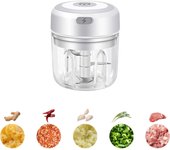 Picadora Eléctrica de Ajo, Mini Picadora Eléctrica de Ajo, Picadora de Cebolla Recargable Por Usb,250 ml