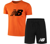 Men's casual fashion summer mesh suit men's quick-drying breathable sports suit short-sleeved T-shirt suit men's jogging suit