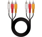 Nanocable cable audio video 3x rca macho a 3x rca macho 1.80m - color negro