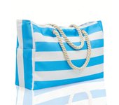 Striped Canvas Beach Bag, Large Capacity Shopping Bag, Fashion Travel Tote Bag, Ideal for Beach, Travel and Camping