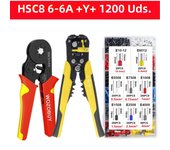 WOZOBUY Wire Terminals Ratcheting Ferrule Crimper Tool HSC8 6-6A/6-4A - 24-10AWG Wire Stripper,Wire Terminals Crimper Kit