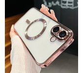 Plating For Magsafe Transparent Magnetic Phone Case For iPhone 16 Pro Max 15 14 13 Soft Silicone Gold Full Lens Camera Cover