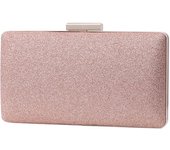 Bolso de Noche Dorado Clutch de Embrague Mujeres y Señoras Fiesta Cartera de Mano Bandolera Brilliant with Cadena para Ceremonia Boda Novia (Gold)