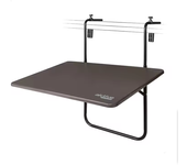 Mesa plegable balcón multiposición Aktive, estante de pared plegable, altura ajustable, aspecto de ratán, para exteriores, decoración de Patio y jardín