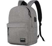 Mochila Ligera E informal para portátil para hombre y Mujer, mochila Clásica PARA LA Universidad, Viajes y Trabajo (Gris Claro)