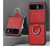 For Motorola Razr 50 Ultra Mooto Razr40 Phone Case with Ring Lychee Pattern PU Leather Razr50Ultra Folding Screen Back Cover
