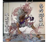 One Piece Anime Figure Gk Iron Curtain Luffy Gear 5 Double Head Replacement Scene Handmade Model Ornament Male Christmas Gifts
