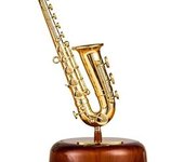 Caja de música, caja de música para instrumentos de viento, caja musical, caja musical, saxofón, adornos de escritorio para hija, amante, novio, novia, marido, esposa (trompeta)