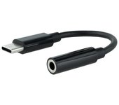 Nanocable - Cable Adaptador Audio USB-C/M a Jack 3.5/H, 11 cm, Negro 10.24.1205