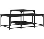 vidaXL Mesa de centro madera de ingeniería 102x60x45 cm Negro, Roble Sonoma, Roble ahumado Mesita de Salón o Comedor o Auxiliar Mesa de Café Meuble Salón
