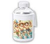 MERCHANDMANIA BIDON CRISTAL CON FUNDA SOFT SHELL playa amigos fiesta tumbona arena agua tapon seguridad botella