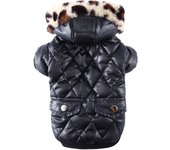 SOMY Chaqueta con capucha para perros, abrigo cálido de invierno, traje de nieve, chaqueta polar para perros en clima frío para perros pequeños XS, accesorios de aseo para perros