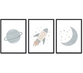 Set de 3 cuadros calidad premium con marco de madera - 30x40 cm o 50x70 cm - POSTER LAB