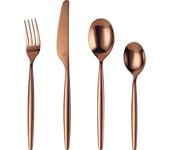 Mr.Spoon Juego 24 Piezas Cubiertos, Acero Inoxidable 18/0, Color Oro Rosa Mate o Brillo, Alta acabado, Diseño moderno, Incluye cuchillo,tenedor,cuchara,cucharilla, Cubertería, Apto para lavavajillas. Ideas de regalo， Incluye bolsa de regalo.