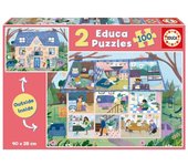 Casa Outside/Inside 2 Puzzles Infantiles con 100 Piezas 19957 Educa