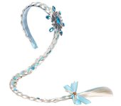Little Girls Headband Elsa Wig Braid Rhinestones Cosplay Weaving Braid Rapunzel Jasmine Princess Party HairHoop Hair Accesorries