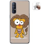 Tumundosmartphone Funda Gel Tpu para Oppo Find X2 Neo diseño Leon Dibujos