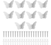 10 Piezas Gancho de Mariposa, Percheros de Parada Ganchos para Colgar Abrigos, Creativos Ganchos de Mariposa, Abrigo para Chaquetas Abrigos Toalla Decoración de Baño Dormitorio(Plata)