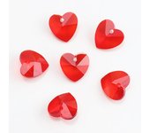 20Pcs/Lot Glass Heart Beads Blue 14mm Crafts Material DIY Crystal Charm Love Pendant Earings Jewelry Making Necklace Accessories