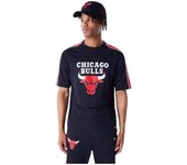 Camiseta de Manga Corta New Era Nba Panel Os Chicago Bulls para hombre en color negro