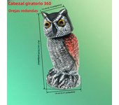 Realistic Solar Fake Owl Decoy Plastic Owl Scarecrow Sculpture with Red Flashing Eyes and Sound For Garden Yard Scare Birds Away