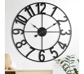 Relojes de pared grandes de 24 pulgadas para decoración de sala de estar, relojes de pared silenciosos que no hacen tictac, funciona con pilas, reloj de pared interior analógico decorativo de metal para cocina, dormitorio, decoración de oficina, manecilla