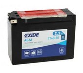Batería Exide ET4B-BS Moto 12V Agm. 12V - 2,3Ah/35A (EN) (115x40x85mm)