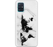 Funda compatible con Samsung Galaxy A51 - Be Unique Funda Gel mármol mapa negro
