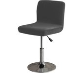 Thick Velvet Bar Stool Chair Cover Solid Color Plush Rotating Chair Covers Spandex Stretch Low Back Dining Seat Slipcovers Blue